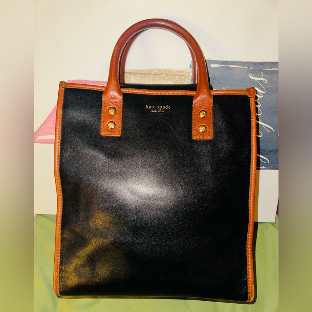 KATE SPADE 🤎 Black and Brown Leather Tote Bag